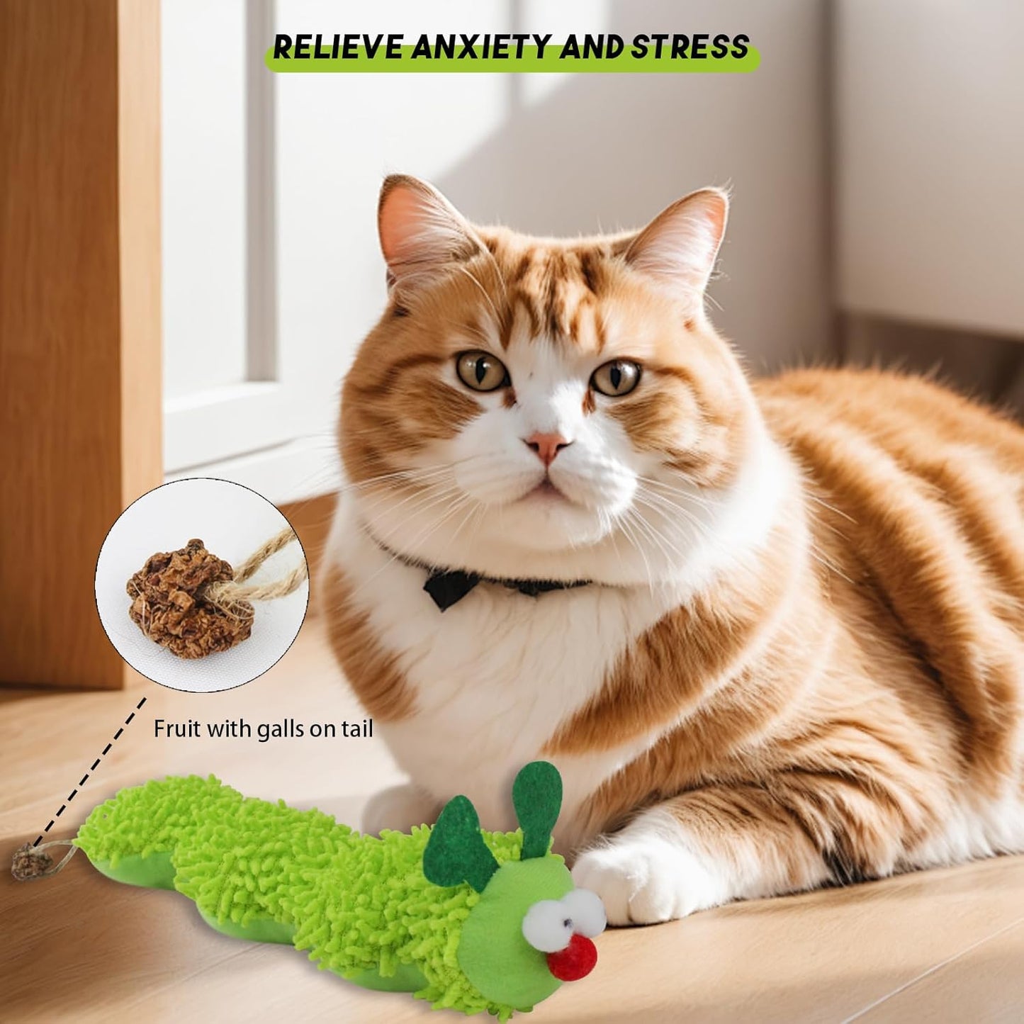 Catnip Toys for Cats, Cute Catnip Toys Caterpillar Shape Cat Chew Toy, Indoor Cats Interactive Cat Toys