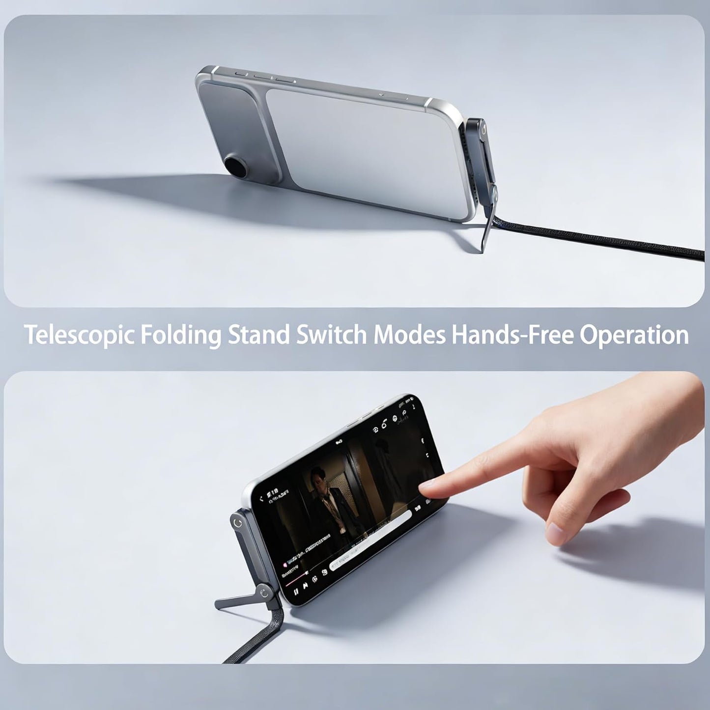 3.3ft 240W Invisible Stand Sideways Phone Type C Fast Charging Cable - 90 Degree Angled