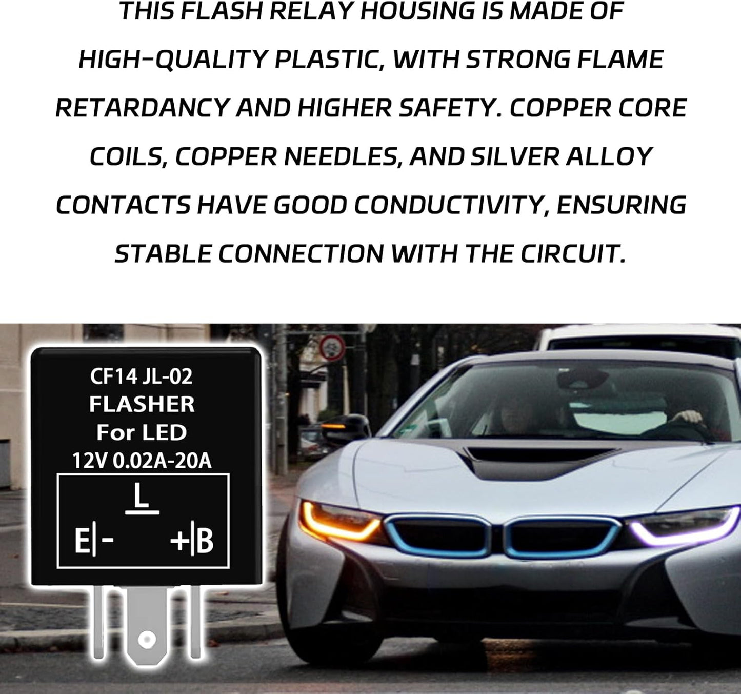 2Pcs 3 Pin CF14 JL-02 Electronic Car Flasher Relay to Fix LED Light Turn Signal Hyper Flash Blinking Light 12V DC