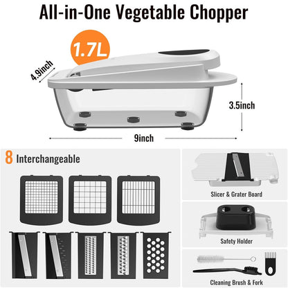 All-in-1 Vegetable Chopper Mandoline Slicer with Container