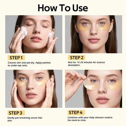 Avocado & Gold Hydrogel Eye Mask Set - Collagen Under Eye Patches to Reduce Puffiness, Dark Circles & Wrinkles
