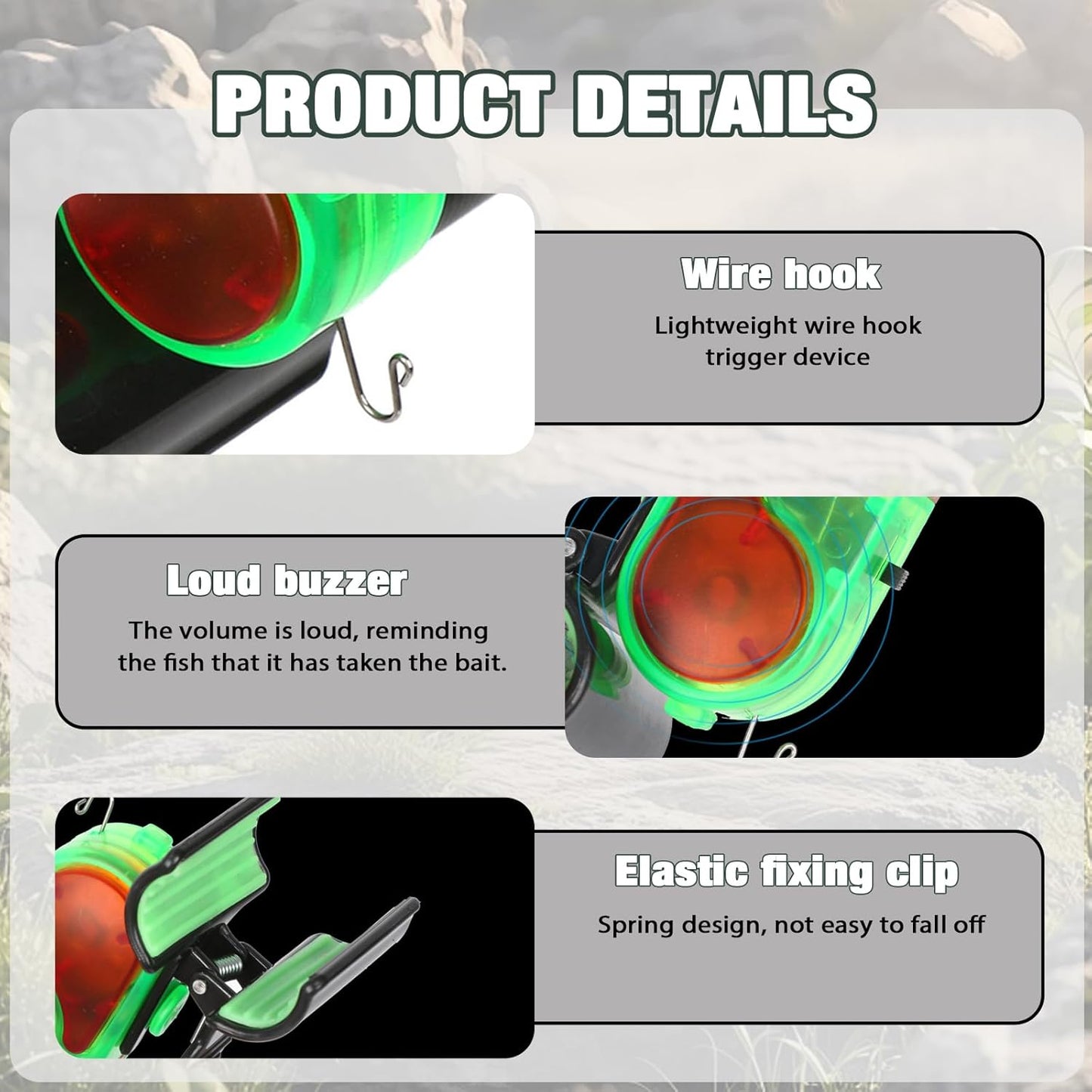2 PCS Smart Fishing Bite Alarm with LED: Electronic Sound Alert Bite Detector for Fishing Poles