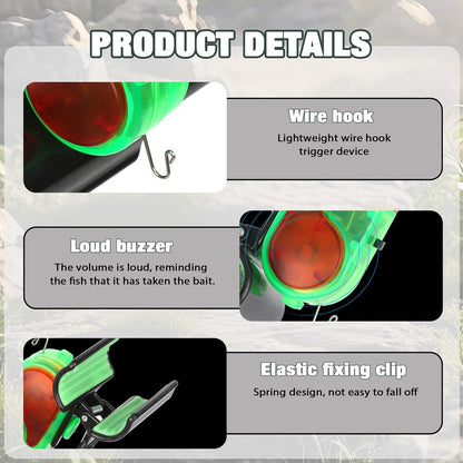 2 PCS Smart Fishing Bite Alarm with LED: Electronic Sound Alert Bite Detector for Fishing Poles