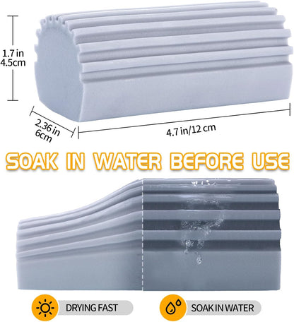 4-Pack Reusable Damp Clean Duster Sponge with Ridges