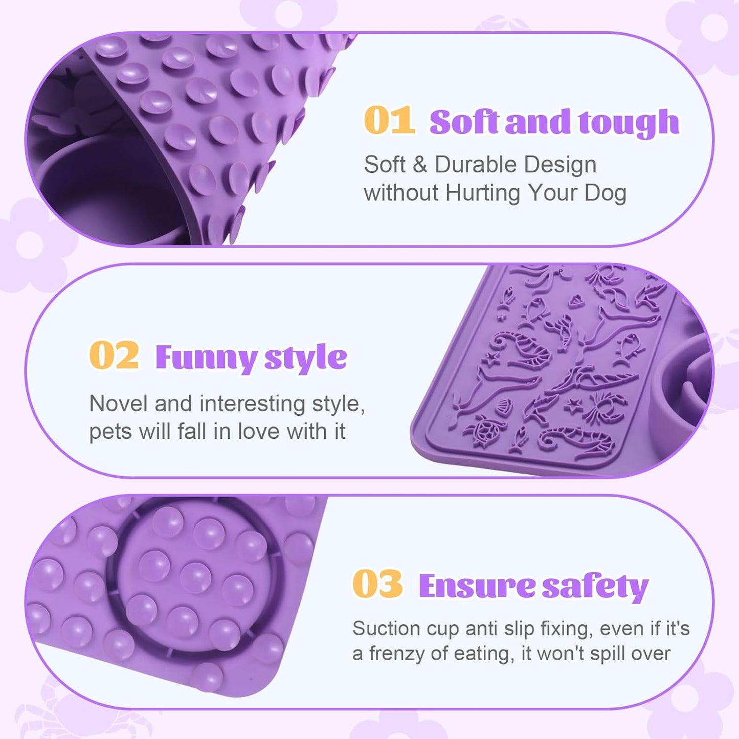 Slow Feeder Bowl Silicone Lick Mat for Dogs & Cats
