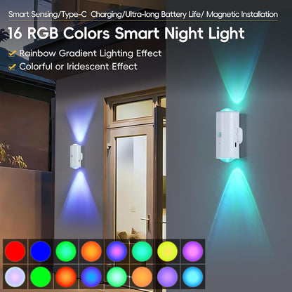 LED Wireless Wall Sconce with Remote, 16 Colors Changing, Motion Sensor