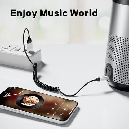 Aux to Bluetooth 5.3, USB 2.0 to 3.5mm for Car Bluetooth Receiver Jack Kit with Built-in Microphone Aux Input