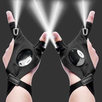 1Pair LED Flashlight Gloves Hands-Free Lights