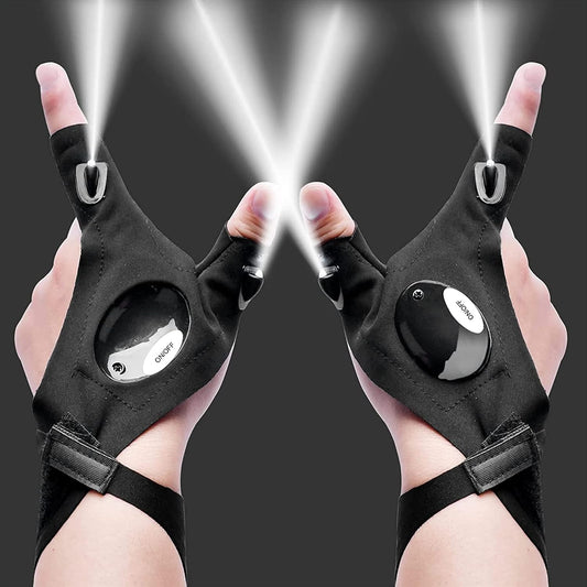 1Pair LED Flashlight Gloves Hands-Free Lights