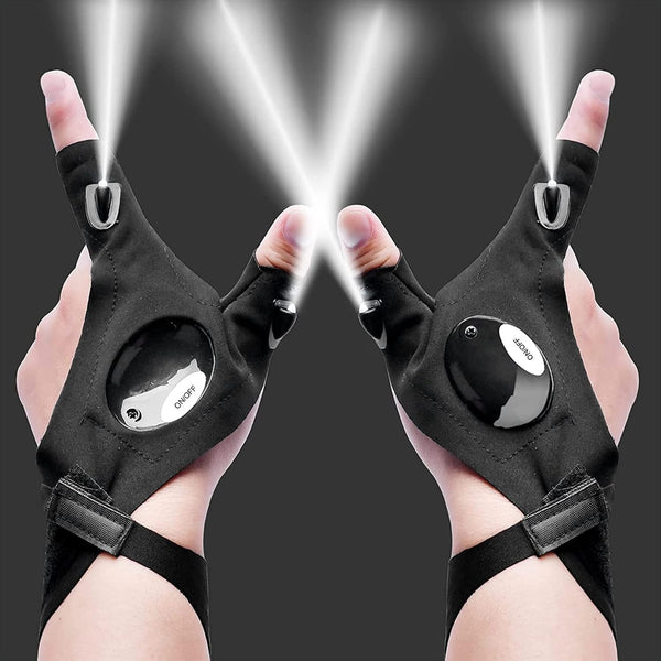 1Pair LED Flashlight Gloves Hands-Free Lights