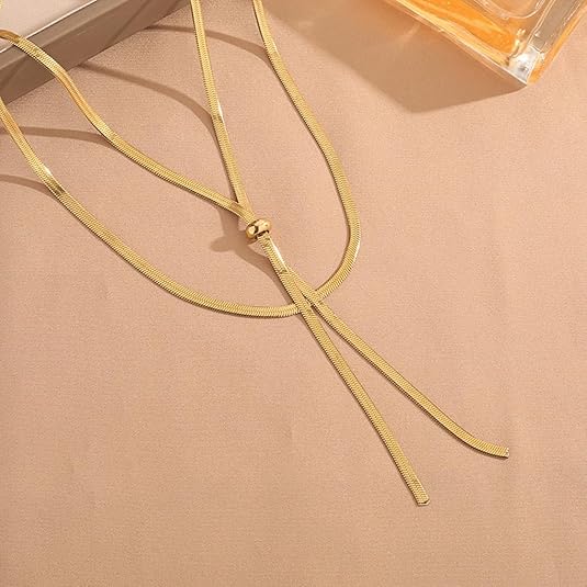 Chunky Choker Necklace for Women,Trendy Long Snake Chain Drop Necklace Gifts