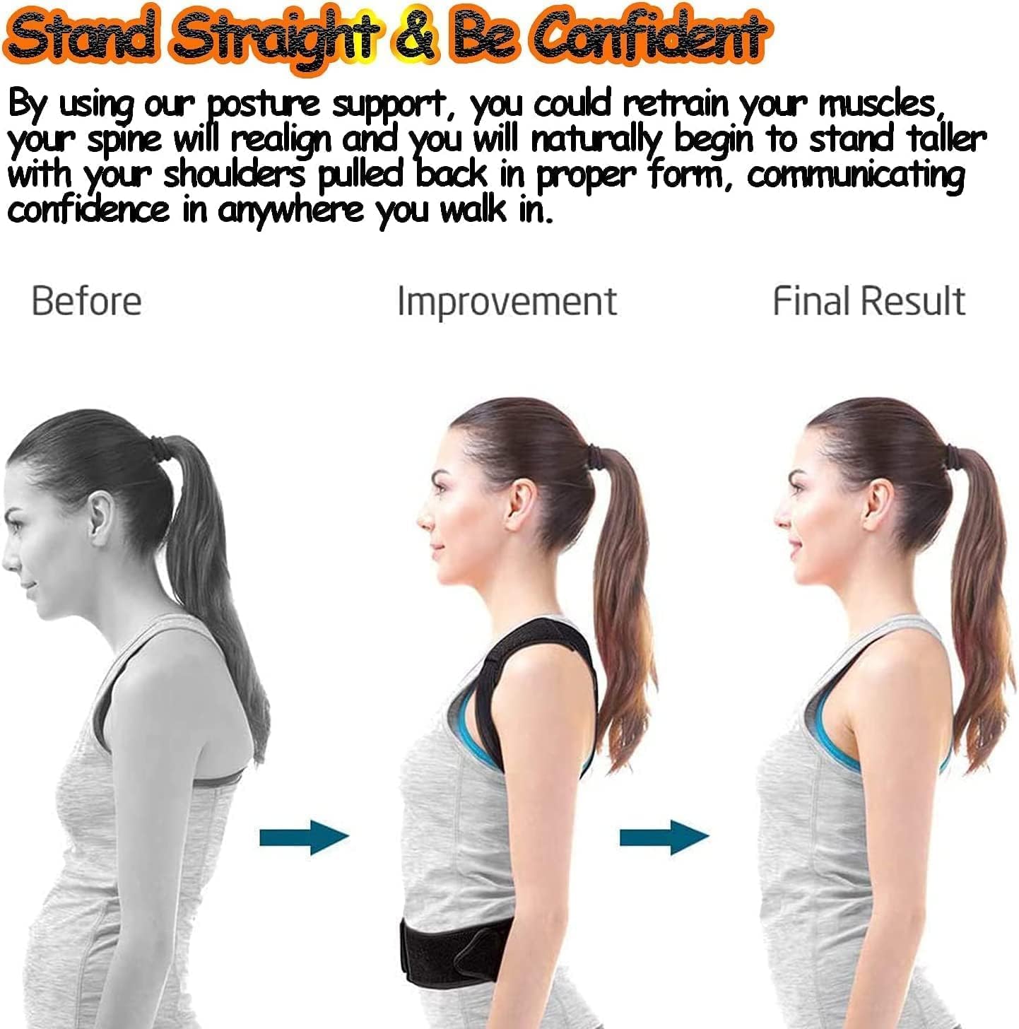 Posture Corrector for Women and Men, Adjustable Back Straightener Posture Corrector