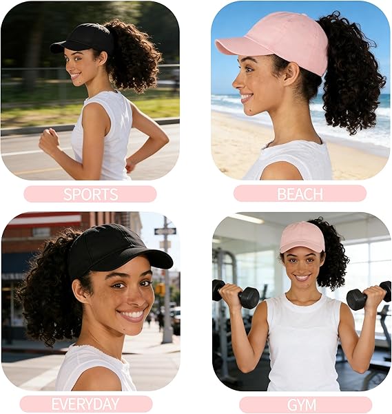 Magnetic Closure Ponytail Hats for Women Baseball Caps with Hidden Back Opening