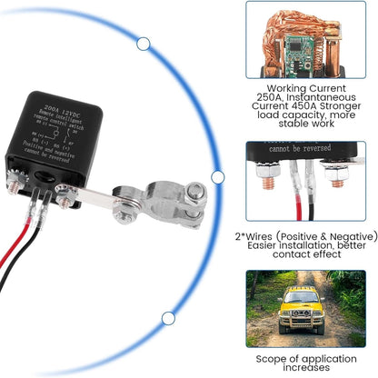 Car Battery Disconnect Relay Anti-Theft Battery Shut Off Switch