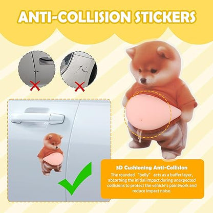 6Pcs 3D Shiba Door Stopper Wall Protector – Soft Silicone Belly Crash Pad