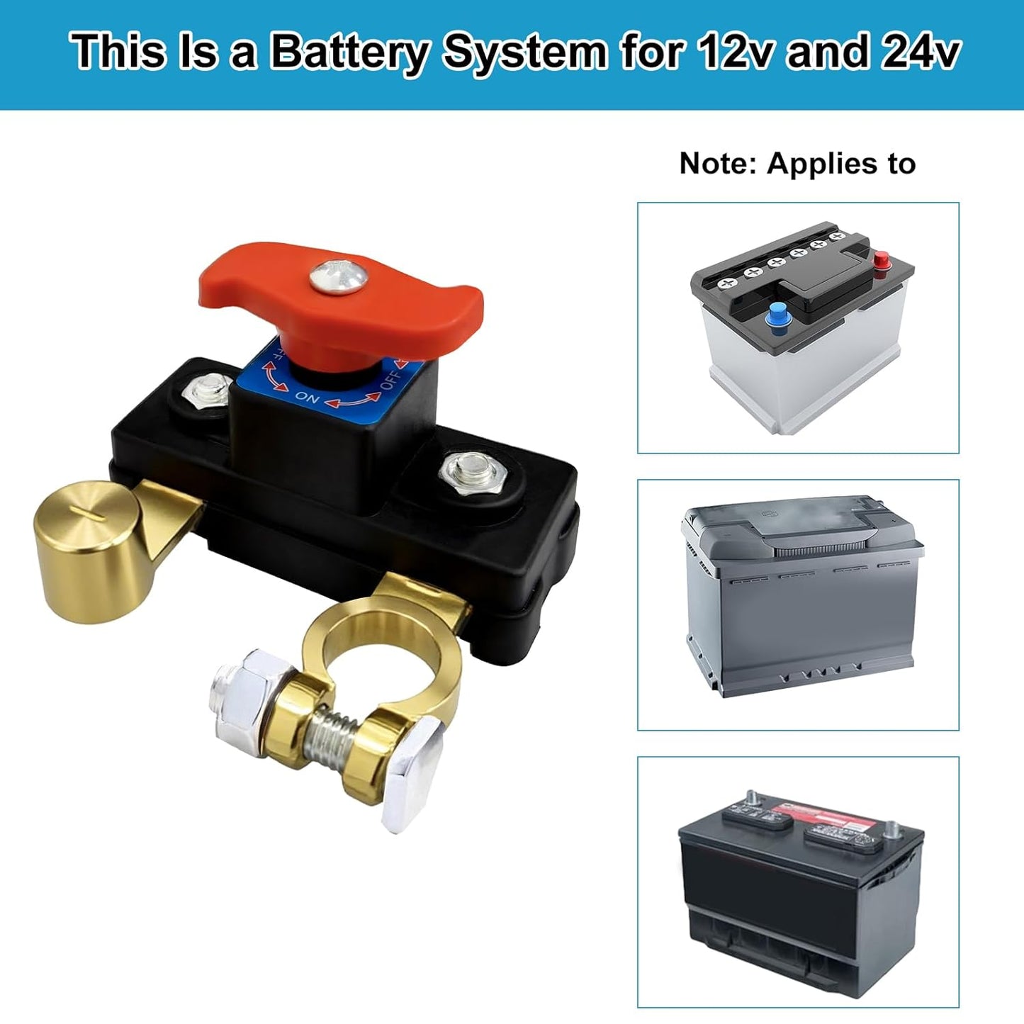 Pure Copper Stable Transmission High Conductivity Disconnect Switch Smart Battery Disconnect for Car Truck Boat Rv Supplies