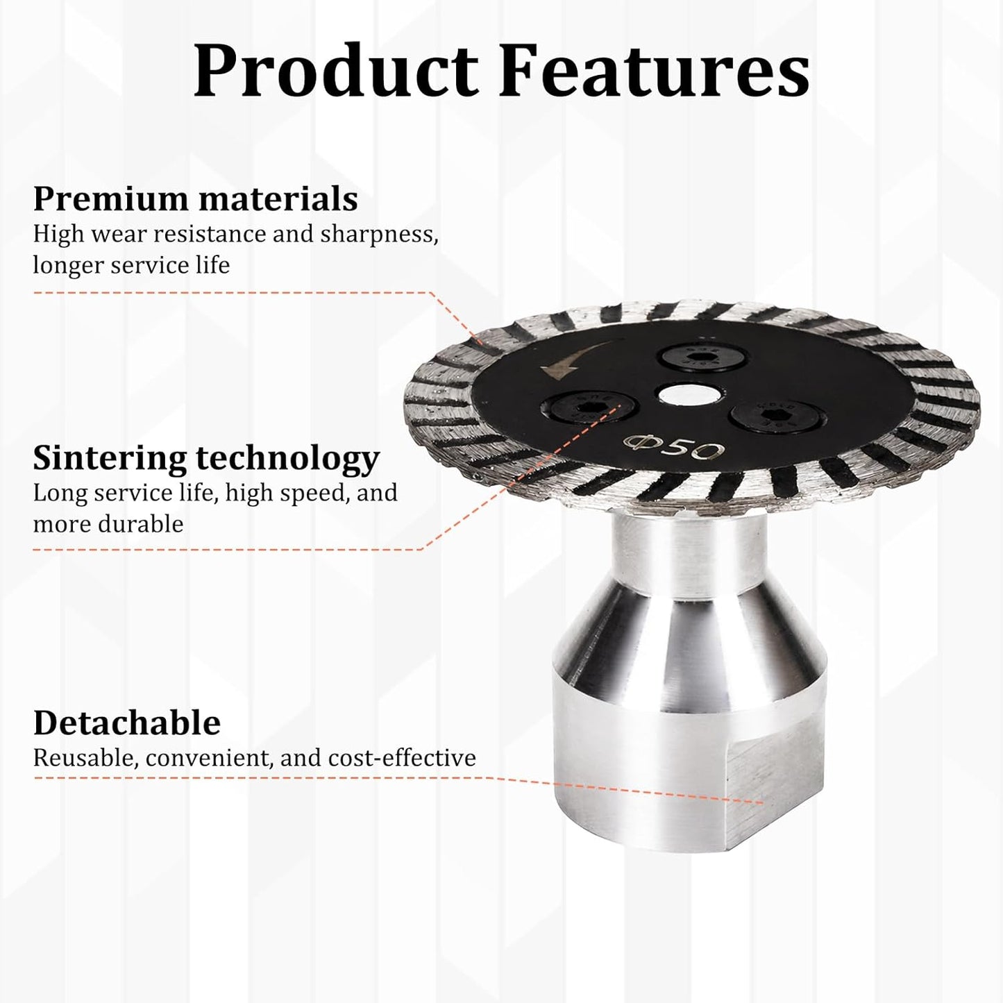 Precision Diamond Carving Wheel and Diamond Saw Blades, Compact 50mm Size with M14 Flange
