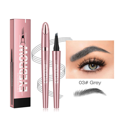 Waterproof Long-Lasting Smudge-Resistant 4-Tip Microblading Eyebrow Pen for Hair Stroke Brows
