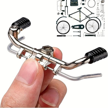 Retro Bicycle Model Miniature Metal Bike Figurine with Air Pump