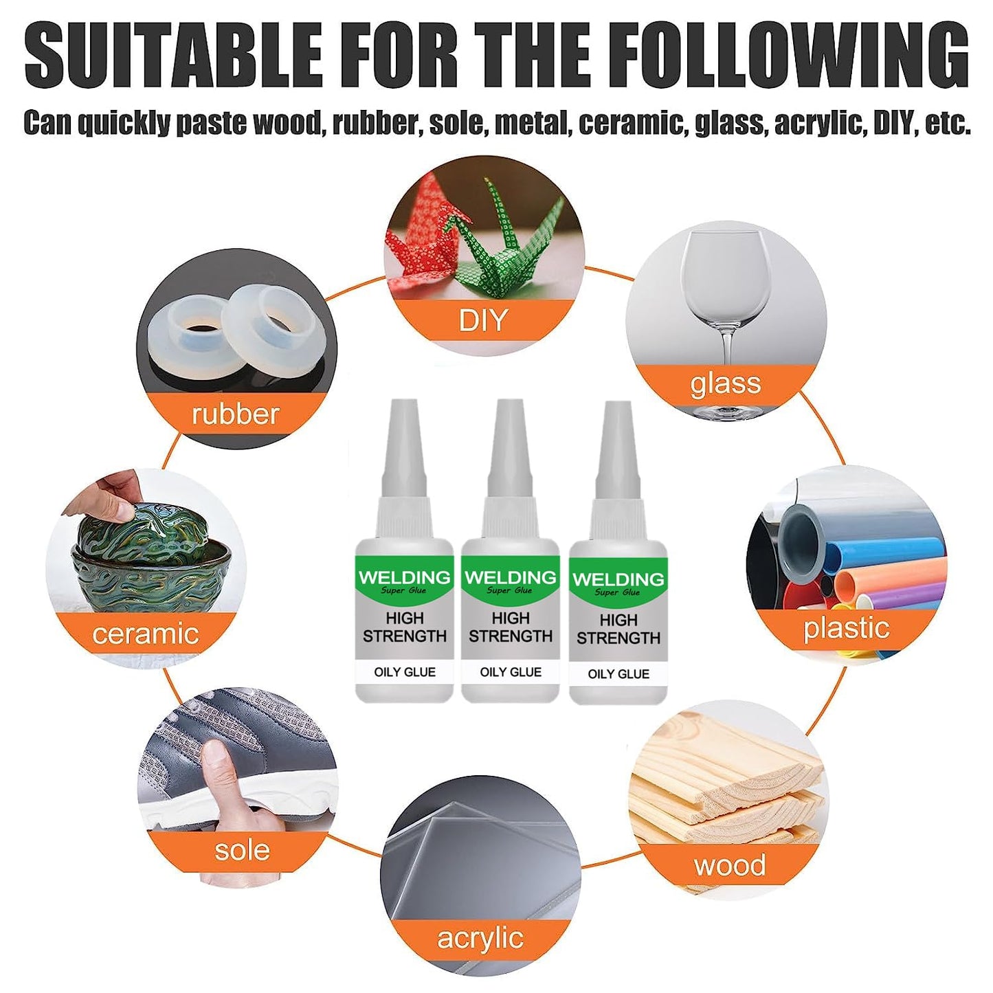 3PCS Welding High-Strength Oily Glue, Multifunctional Glue
