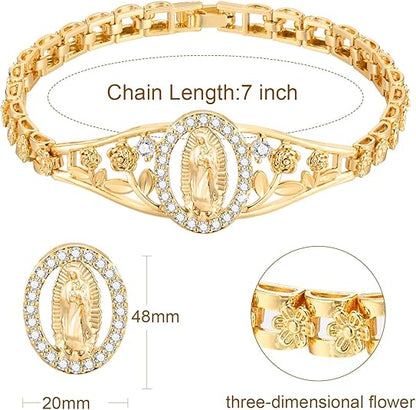 Virgin Mary Bracelets for Women-Hypoallergenic Non Tarnish Trendy Jewelry