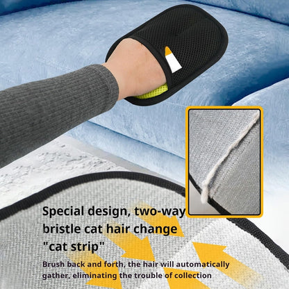 Pet Hair Removal Gloves - Efficient Fur Collector for Dogs Cats Soft Grooming Mitts Easy Clean
