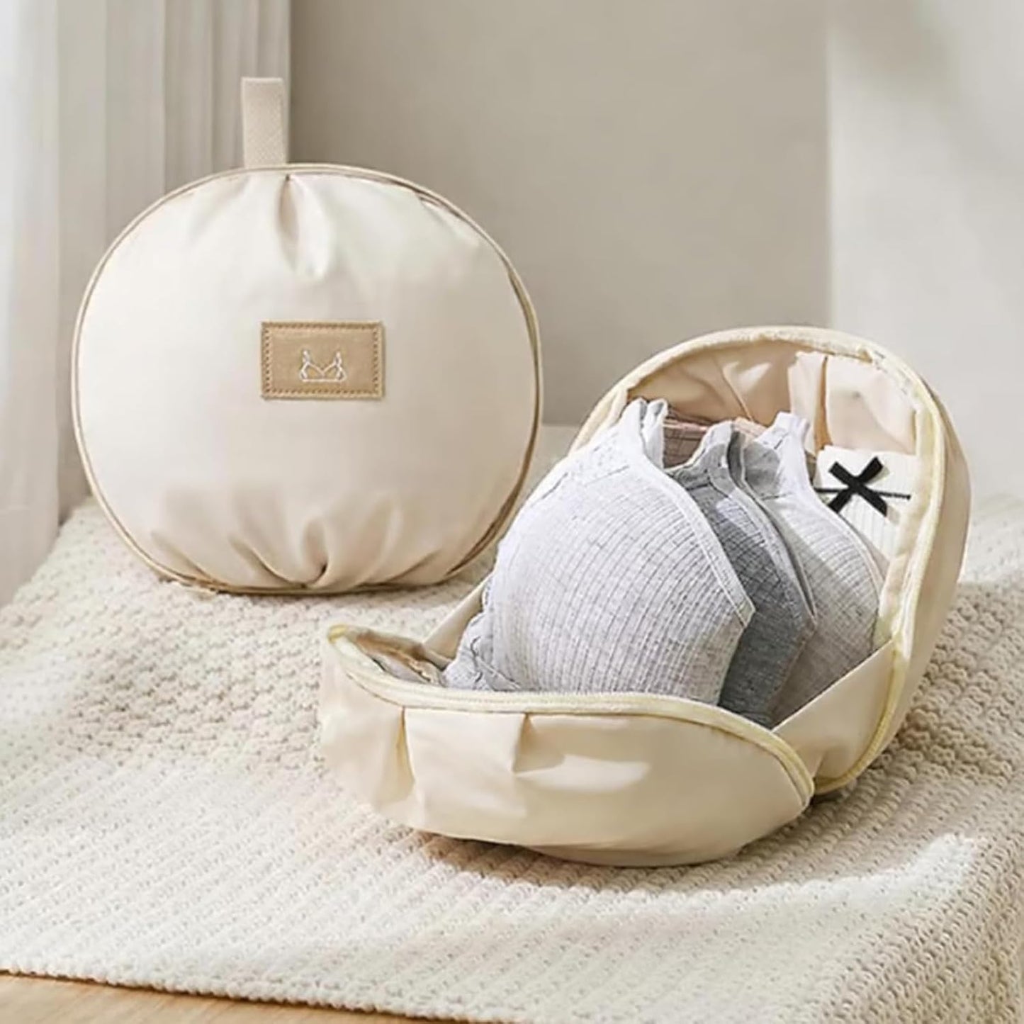 2pcs Lingerie Storage Bags Set - Portable Travel Underwear Organizer