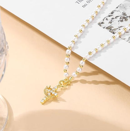 Crown Cross Necklace, Non-Tarnish Faith Jewelry for Women