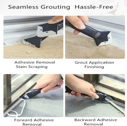 Silicone Caulking Tool Kit - 3 in 1 Caulk Remover & Grout Removal Tool, with 4pcs Glass Glue Angle Scrape