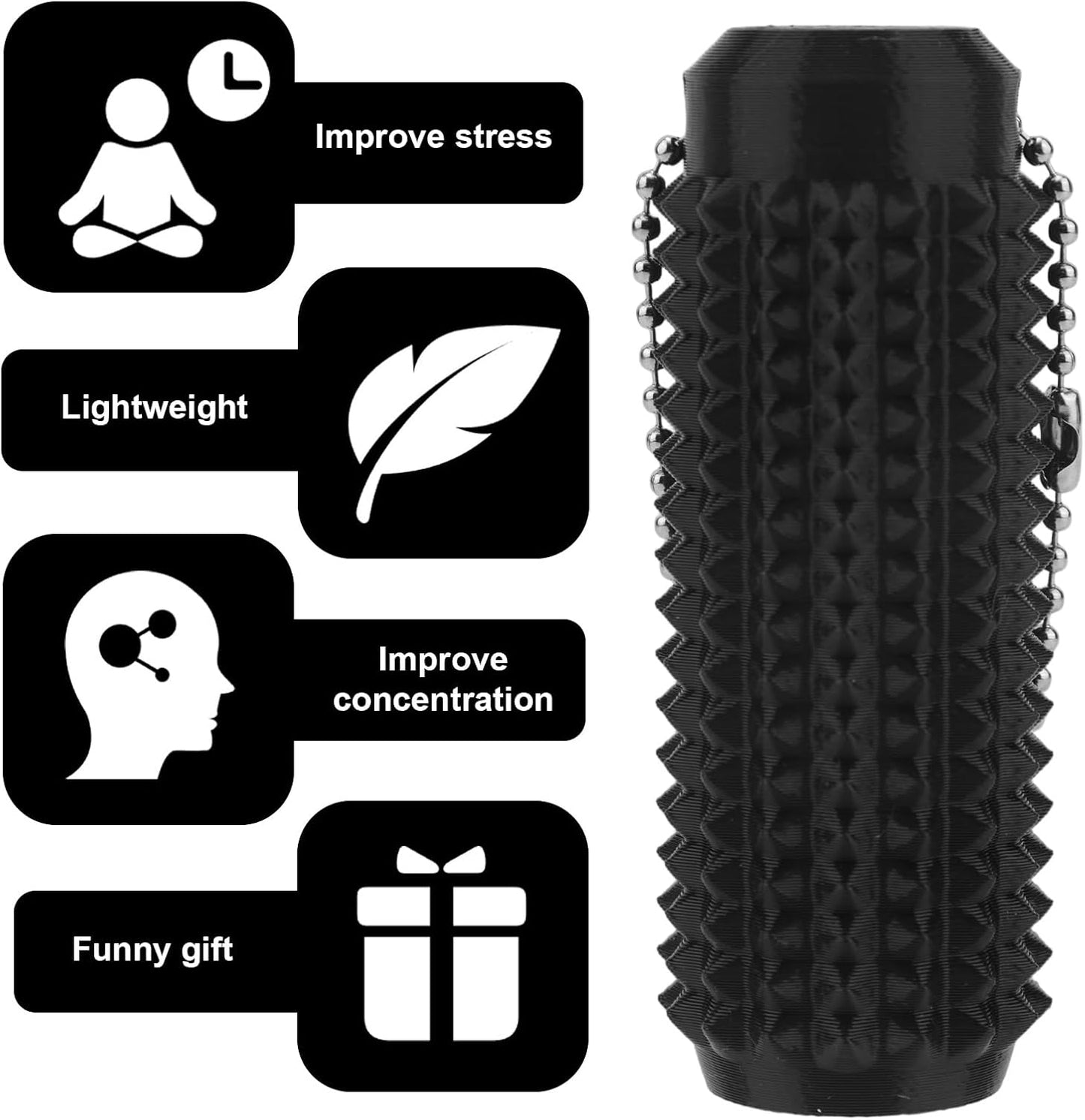 Spiky Sensory Fidget Keychain, Stim Ring Portable Stress Relief Toy
