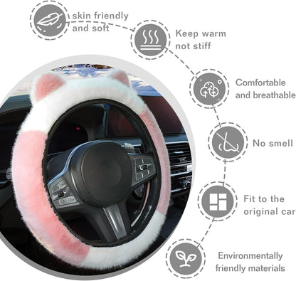 Cute Steering Wheel Protector with Kitty Cat Ears