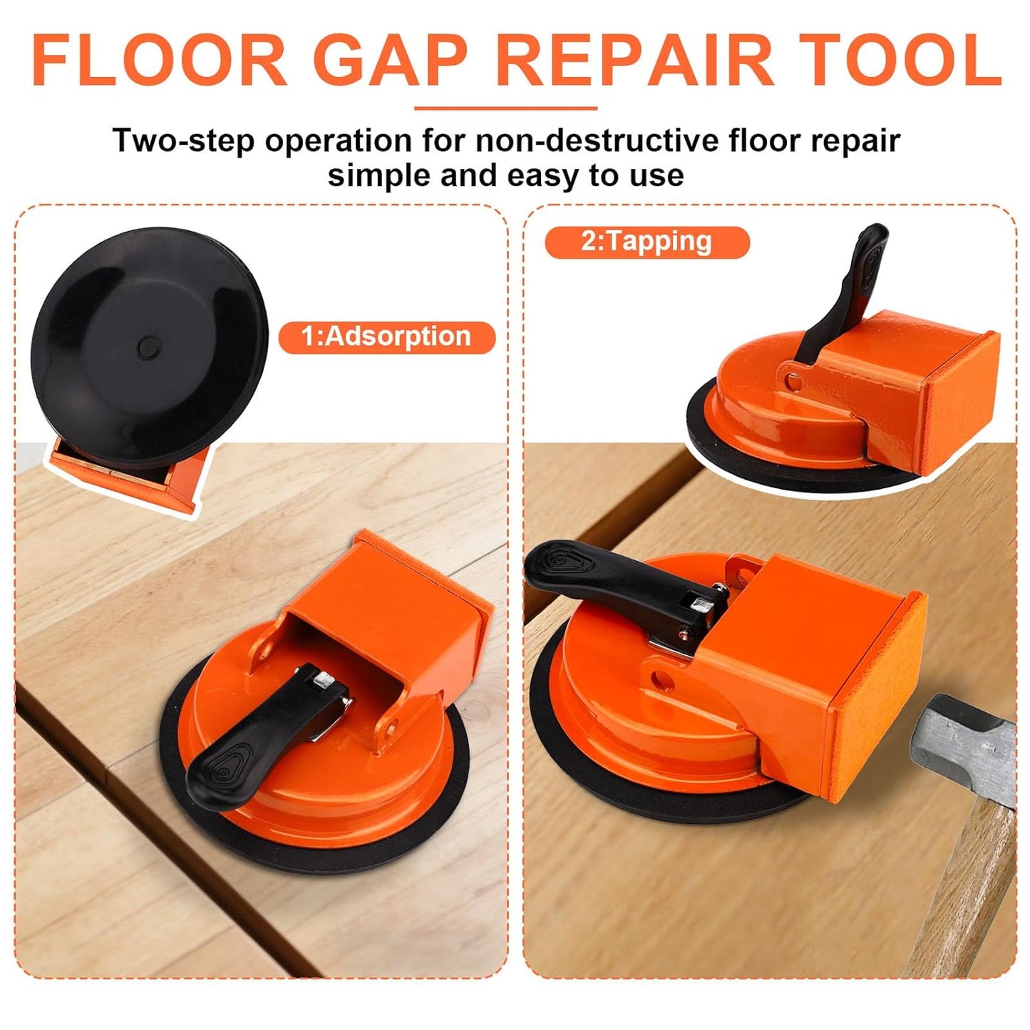Heavy Duty Flooring Gap Repair Tool – Suction Cup Plank Grabber for Wood, Laminate, Tile
