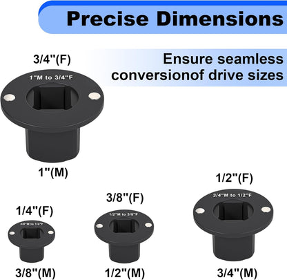 Low Profile Impact Socket Adapter Set, Drive Ratchet Adapter Set