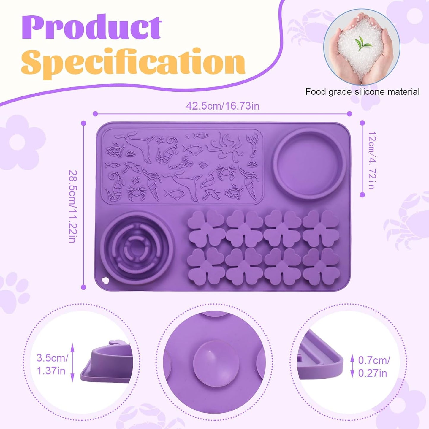 Slow Feeder Bowl Silicone Lick Mat for Dogs & Cats