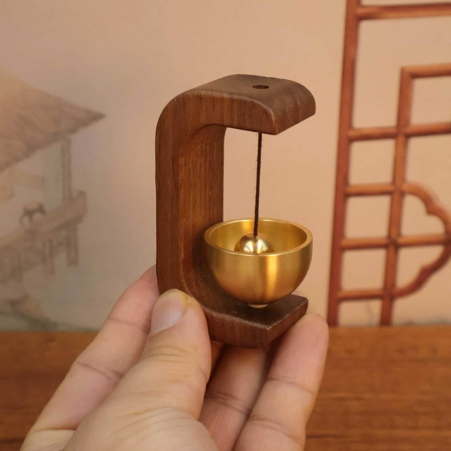 Wooden Doorbell Wind Chime Magnetic Shopkeepers Bell