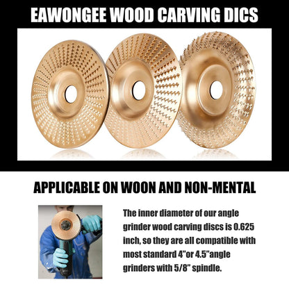 3PCS Wood Carving Disc Set Aperture Woodworking Grinding Disc Polishing Wheels