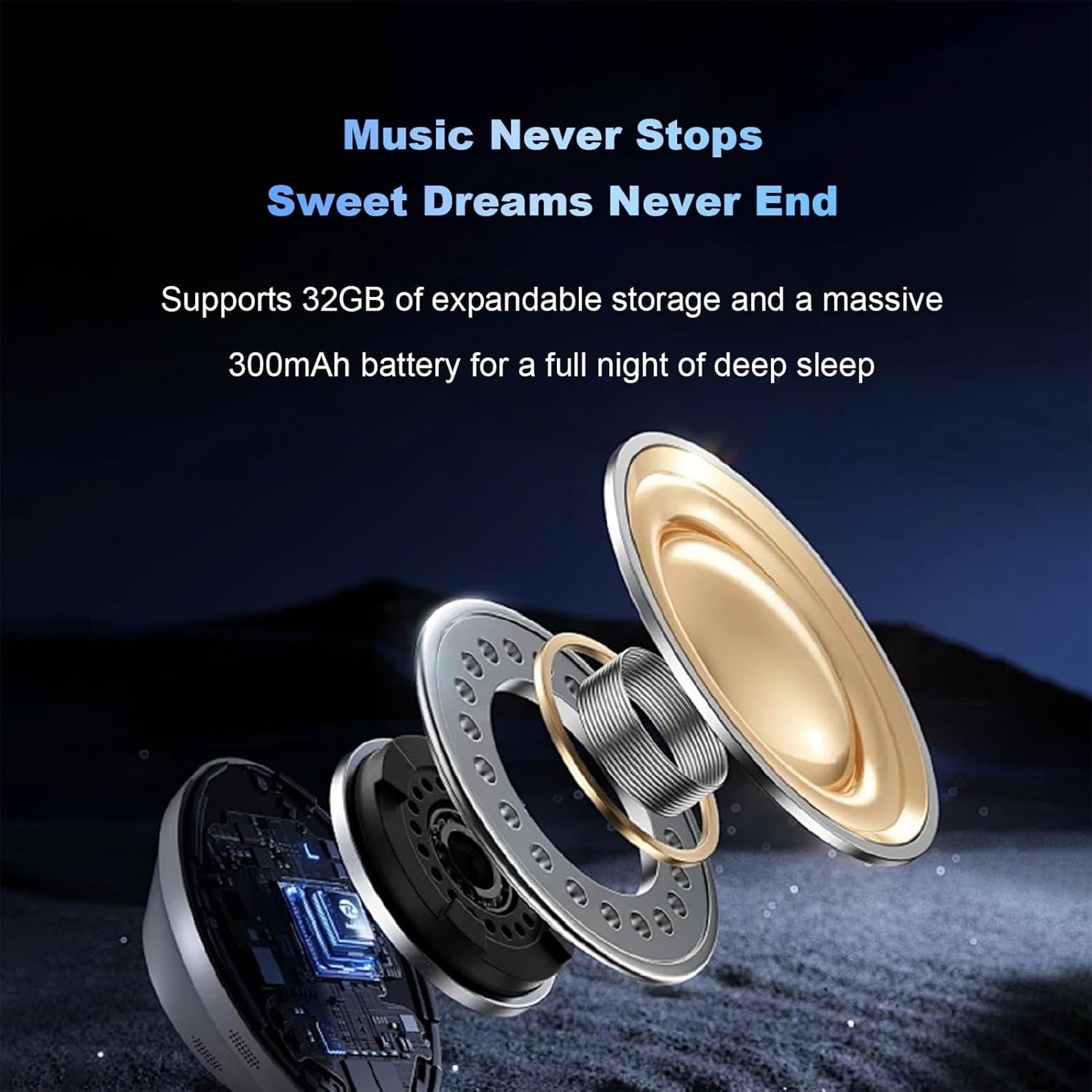 Portable Wireless Speaker For Sleeping Bone Conduction Under Pillow