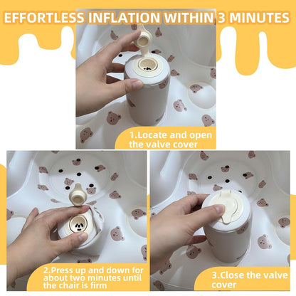 Inflatable Baby Seat - Built in Air Pump for Babies 3-36 Months