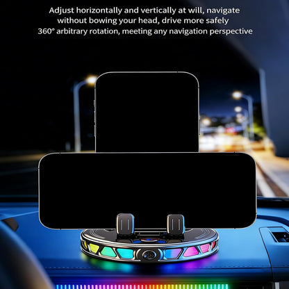 Adjustable Car Dashboard Cellphone Holder with Light Suction Cup, 360° Rotating Automatic Locking Car Phone