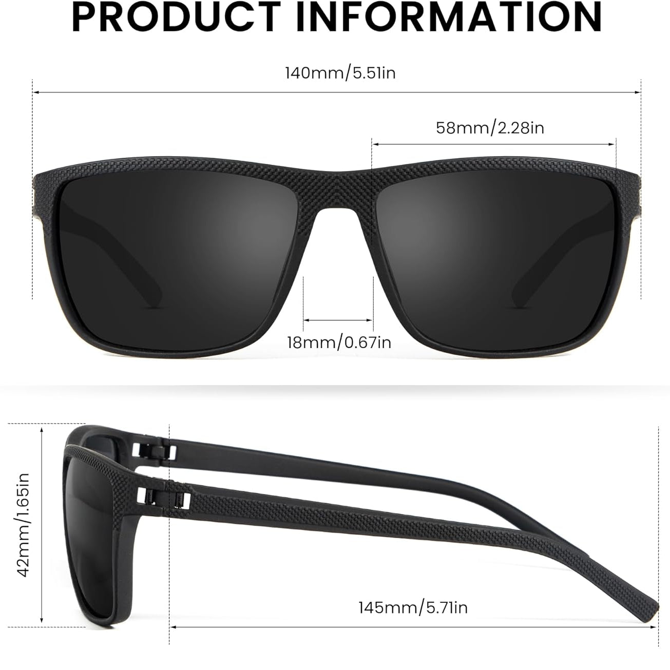 Square Polarized Golf Sunglasses for Men UV Protection