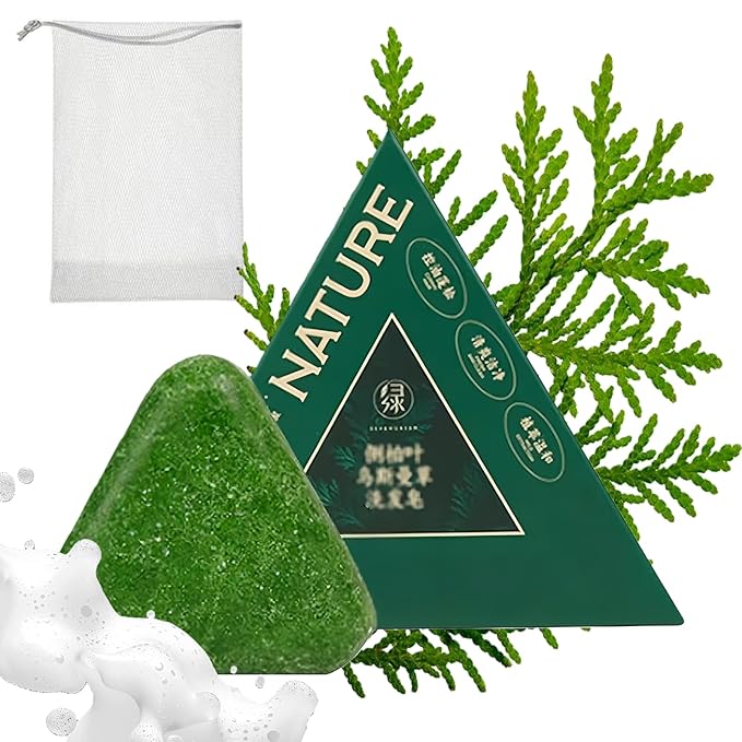 Green Soap Shampoo Bar - Hair Strengthening Nature Triangle Shampoo Bar For All Hair Types