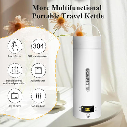 Portable Kettle for Trave with 4 Variable Presets 450ML- 304 Stainless Steel