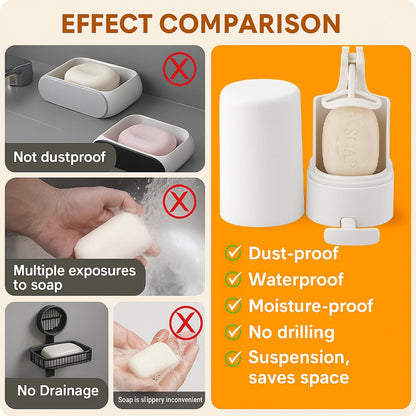 Soap Grinder for Bar Soap Wall-Mounted, No Drilling Waterproof
