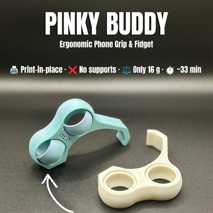 2pcs Ergonomic Finger Stand Phone Holder, Pinky/Ring Finger Grip Strap