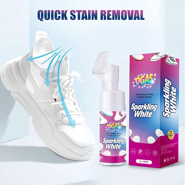 Shoe Cleaner Kit - 150ml Water-Free White Shoes Deep Stain Removal Foam with 360° Rotating Brush