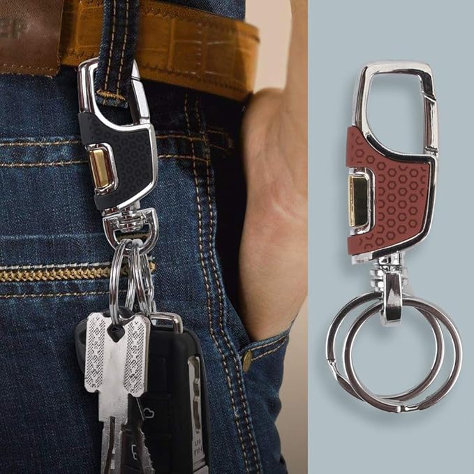 3PCS Heavy Duty Keychain with 2 Metal Key Rings