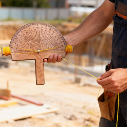 Handcrafted Birch Wood Precision Angle Finder – Engraved Protractor for Accurate Measurements