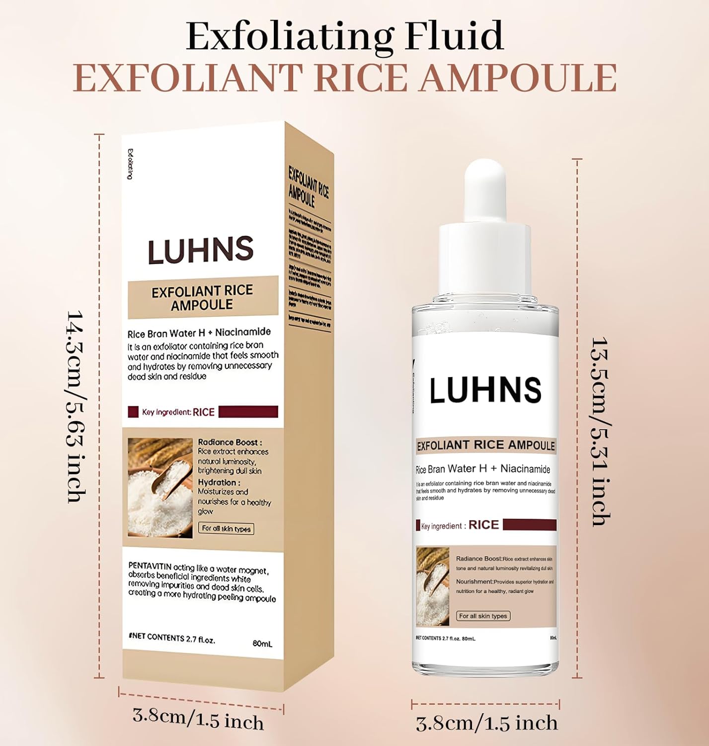 Rice & Black Rice Serum Set - Exfoliating Glass Skin Facial Essence