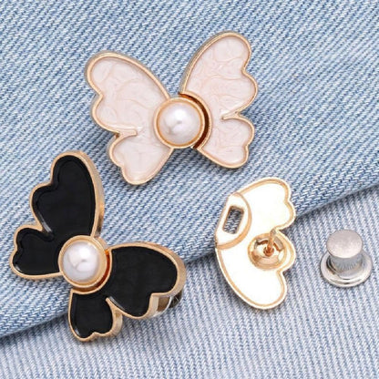 Adjustable Butterfly Jeans Button Clips for Waist Tightening and Snap Adjustment