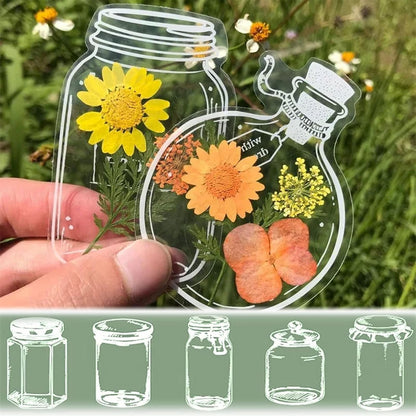 20Pcs Transparent Bookmarks for Dried Flowers, DIY Gifts Bookmarks